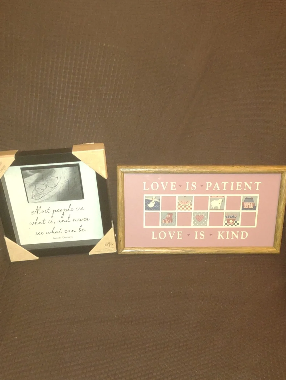 Framed 'Love Is Patient, Love Is Kind' Pink Wall Art - Home Accents